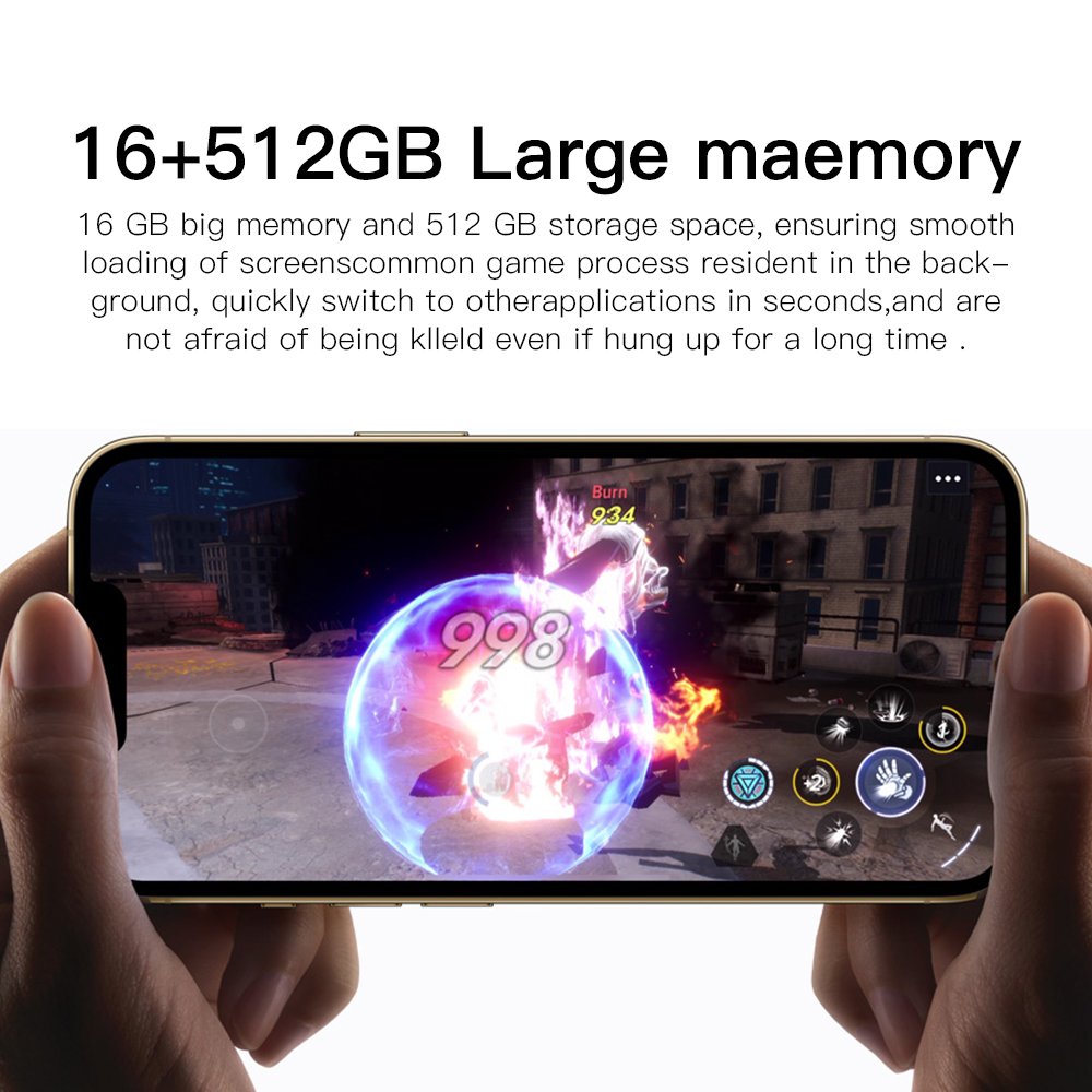 2+16G Full Screen 6.8inch Global Dual SIM Android 3G 4G 5G Smart CellPhone Mobile 15 14Pro Max Smartphone Smart Mobile Phone i14
